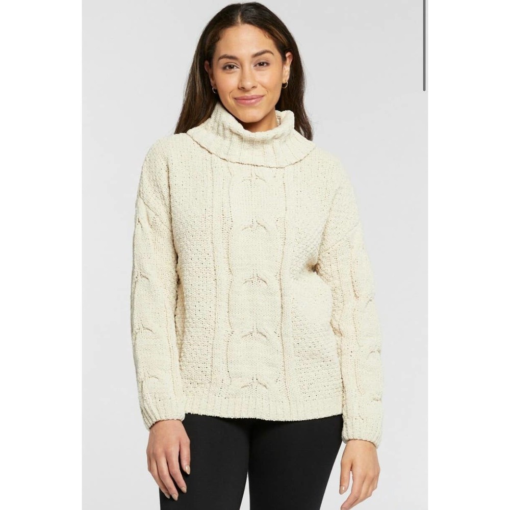 NWT Seven7 Chenille Cable Knit Cowl Neck Sweater
